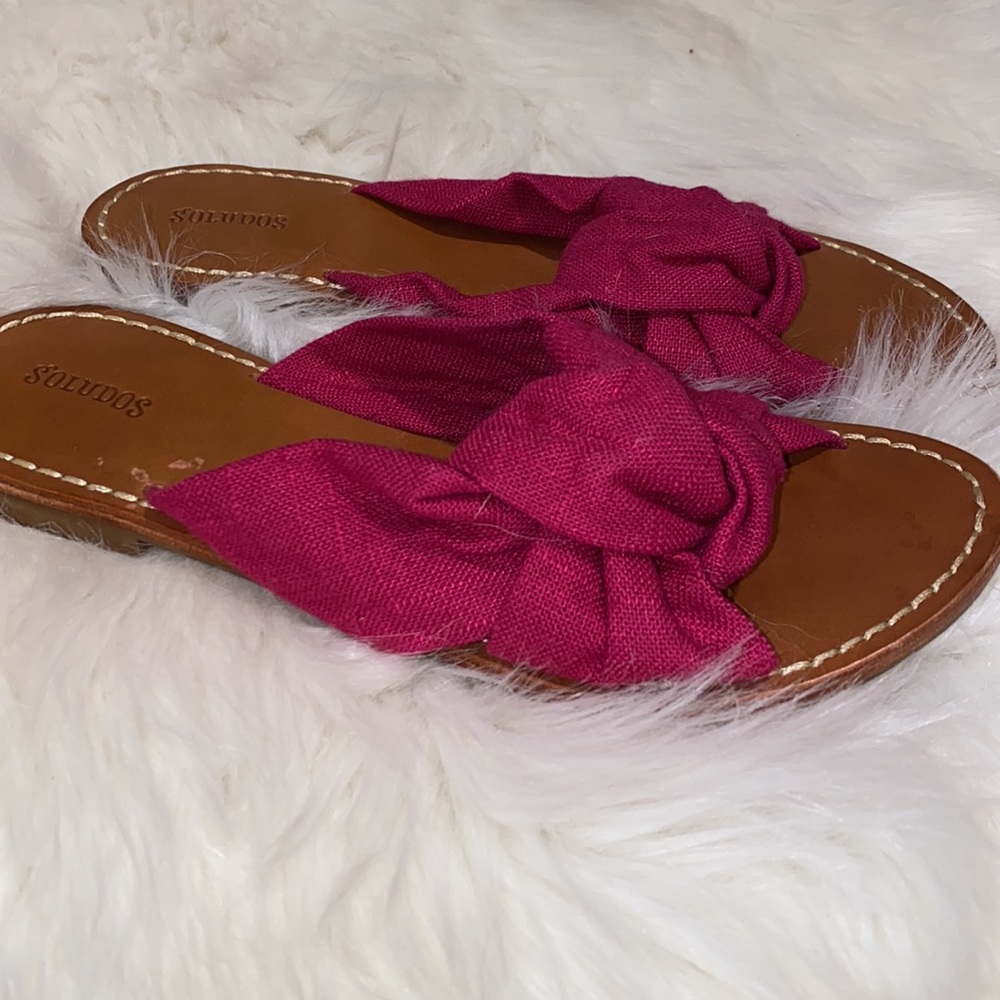 Fuchsia Soludos Slides In Size 6.5 - image 4